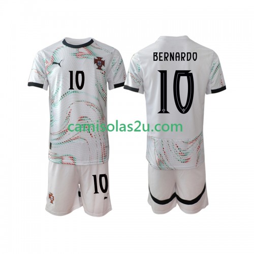 Camisolas de futebol Portugal Bernardo Silva 10 Criança Equipamento Alternativa 2025/26 Manga Curta Camisolas de futebol Portugal Bernardo Silva 10 Criança Equipamento Alternativa 2025/26 Manga Curta